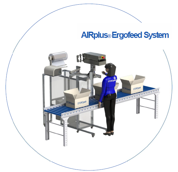 クッション切り離し作業を自動化！『エアー緩衝材製造機』