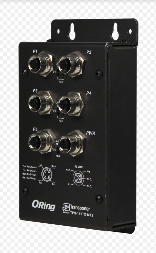 【24V/鉄道/非管理PoEハブ】TXPS-141XT-M12
