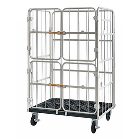 上下観音扉カゴ車アイボリー樹脂床材 品番M468KRC80-PI