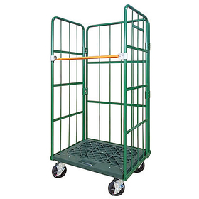 スチール製カゴ台車　グリーン　M468RC-080060Y-PG