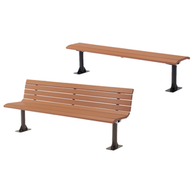 屋外ベンチ　背もたれ付き／品番M3472RD-P1800M-EM 製品画像