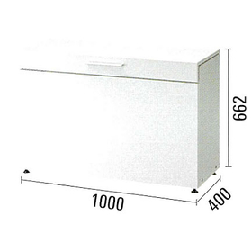 スチールゴミ箱奥行500高級グレー色M1584KH1004WBD