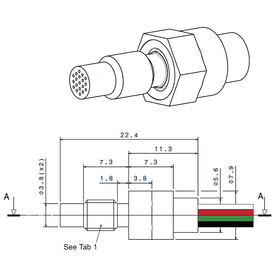 SENSORADE 小型 高圧 圧力センサー φ 3.80 mm 製品画像