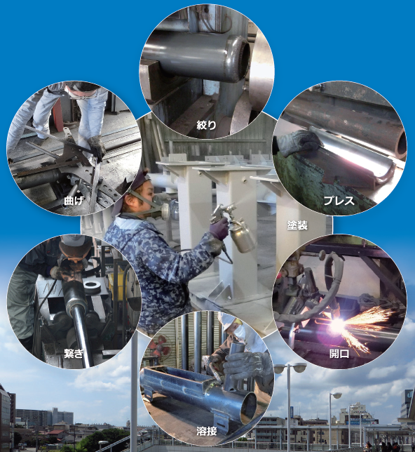 【製造工程紹介】　ワールドポールの『鋼管柱』製作工程について
