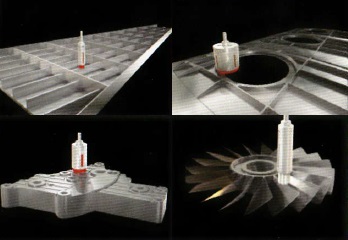 バリ取り・研磨自動化例　航空機部品・自動車エンジン部品