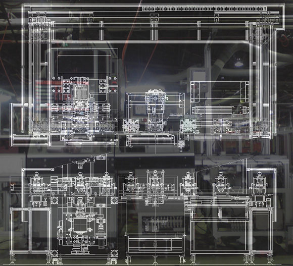 『ステアリングコントロールユニットのセル生産ライン』