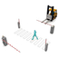 Safety measures in the factory - Preventing collisions between forklifts and people through pedestrian-vehicle separation.