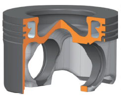 Kidney冷却空洞付きTopWeld(R)ピストン