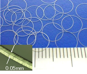 ステンレス鋼のスマホ用カメラモジュール部品　超極細抜き加工事例