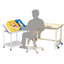 Workstation cart with angle adjustment feature for tabletop, perfect for inspection and assembly tasks!