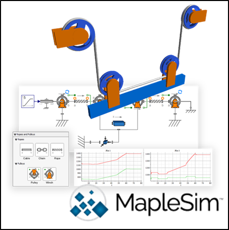 MapleSim Ropes & Pulleys Library | Maplesoft Japan - Powered