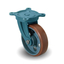 Ductile caster, wide type, with swivel MG-O fittings, polyurethane wheels.