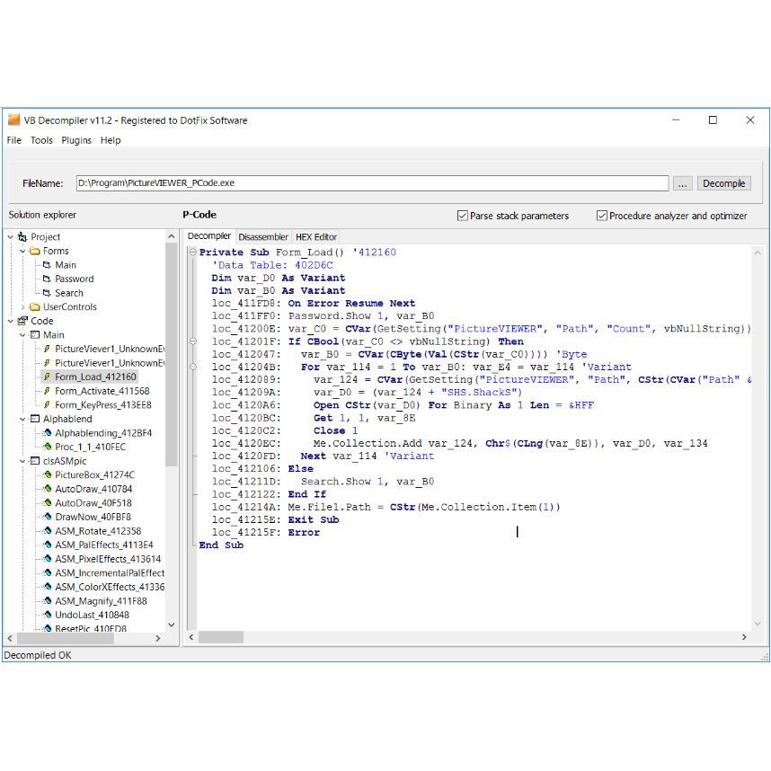 Tool "VB Decompiler" B7 | IPROS GMS