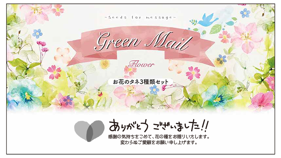 花の種付きポストカード　ノベルティ（企業名印刷付）