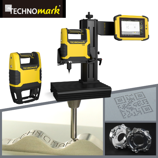 【建設向け】Ｒ面凹凸面も刻印可能！ワイヤレス刻印機　テクノマーク