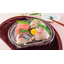 Plastic food container (COP Isohama Half Moon) with a refreshing feel.