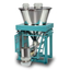 Volume and weight measurement feeder system for powder/granular raw materials.