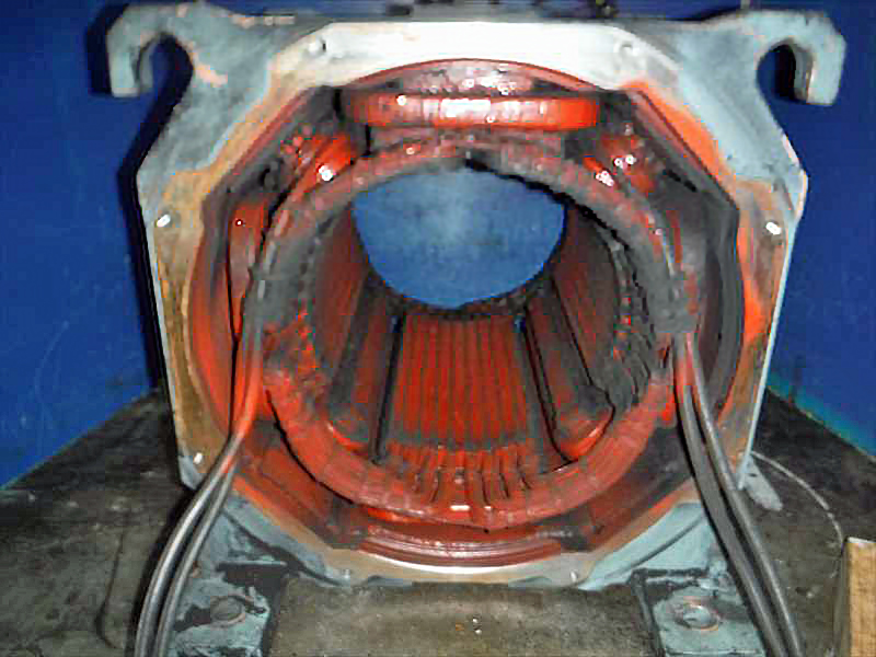 【電動機メンテナンス整備事例】直流電動機：固定子コイル巻替え