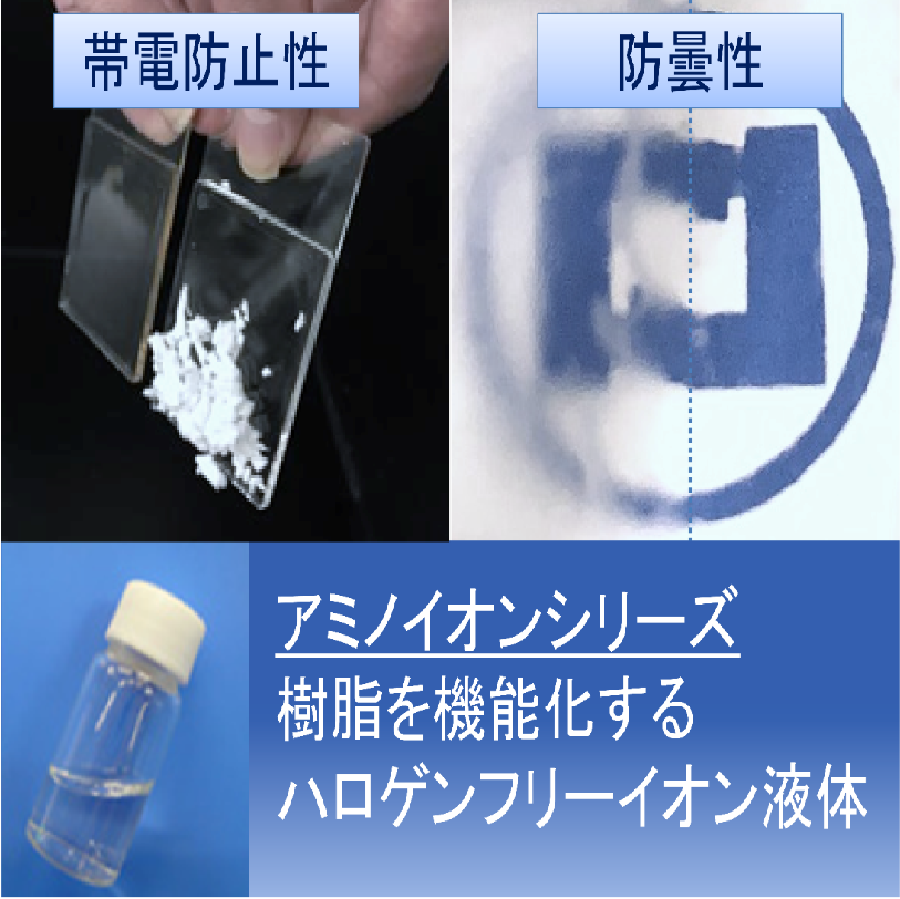 【動画あり】ハロゲンフリーイオン液体『アミノイオン』