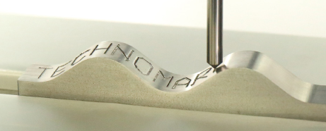 波面ワークへの刻印　打刻式ワイヤレス刻印機　テクノマーク