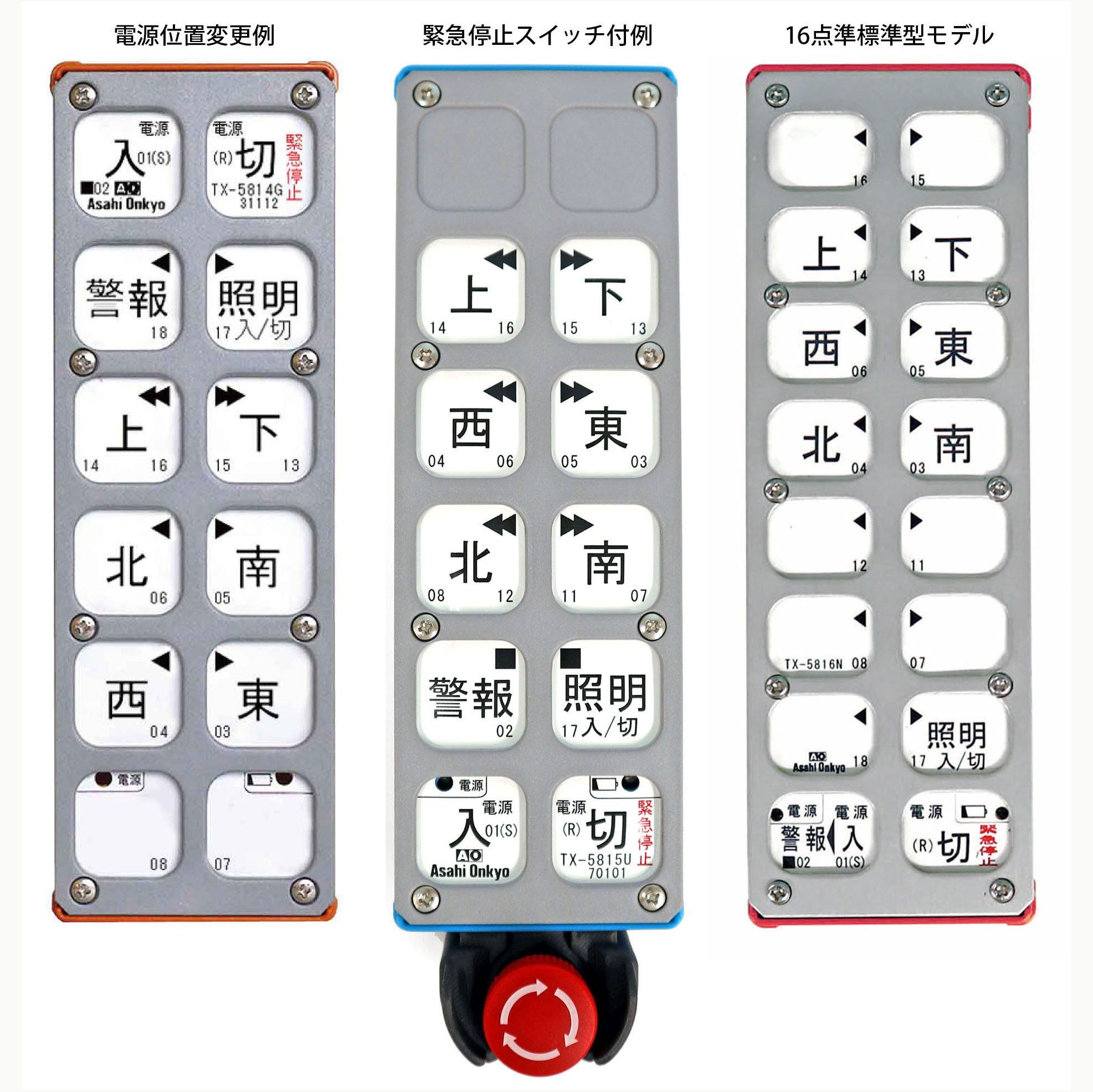 【朝日音響株式会社】 無線操縦装置 操作スイッチ 上下左右 コントローラー クレーン リモコン 送信機 業務用 A1000 産業機械用無線操縦装置『スリムケーブレス』 朝日音響 | イプロス