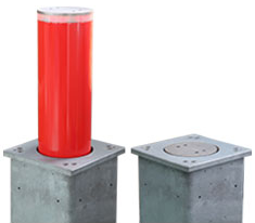 不審車両侵入防止装置　空圧式セキュリティボラード