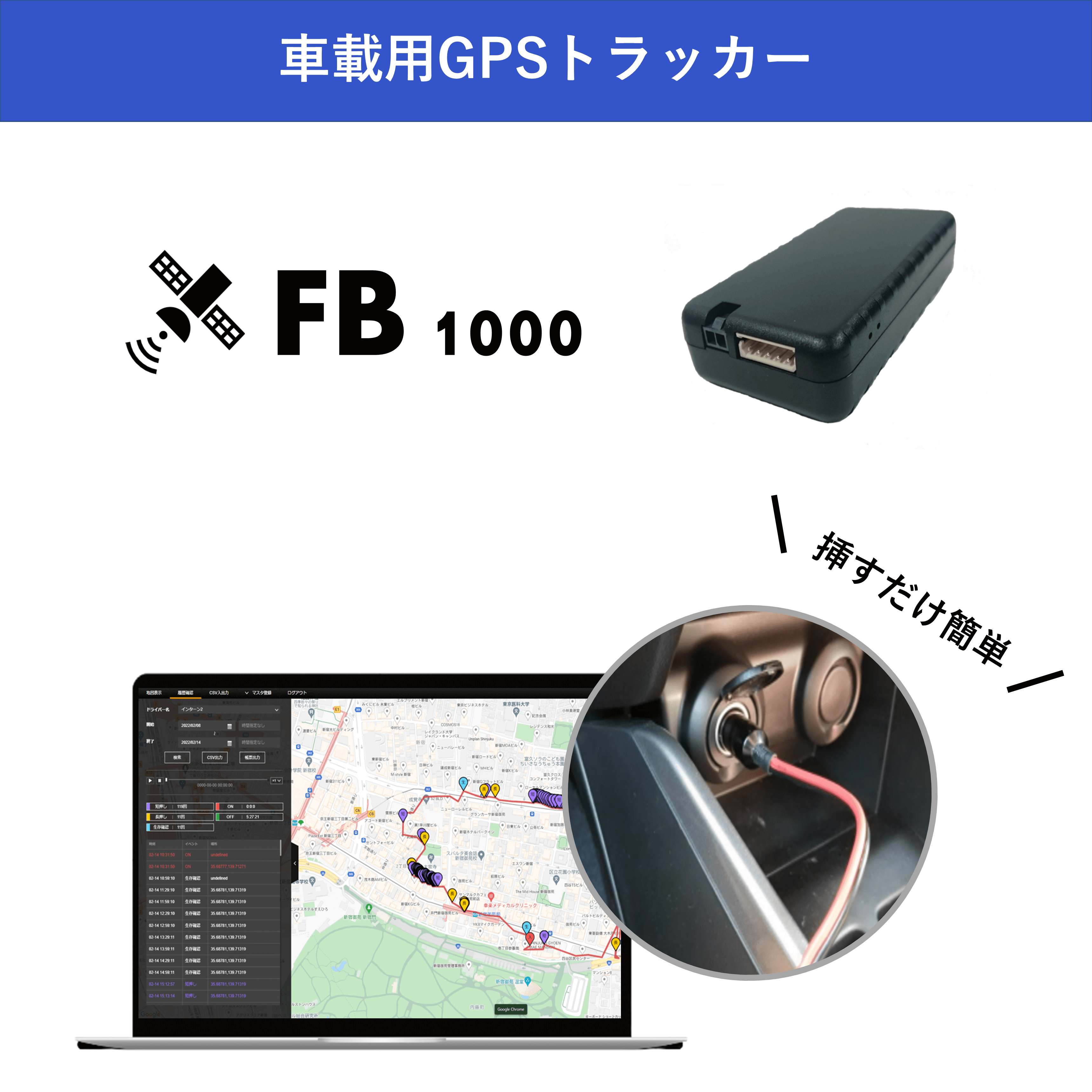 車載用4G GPSトラッカー『FB1000』 フォルテ | イプロスものづくり