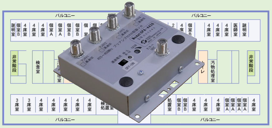 利得可変受信ブースター内蔵4分配器『SPA-4426』