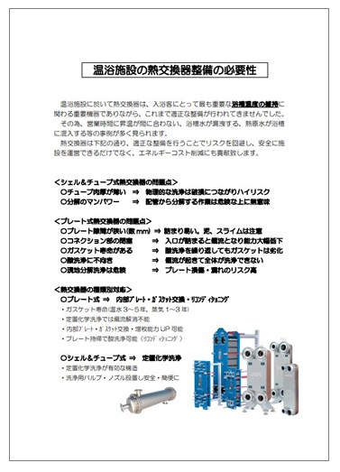 【資料】温浴施設の熱交換器整備の必要性