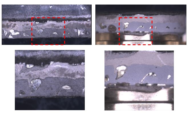 高周波銀ろう付け　ろう材浸透度確認検査