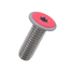 Stainless hexagonal socket low head screws with neon peach heads.