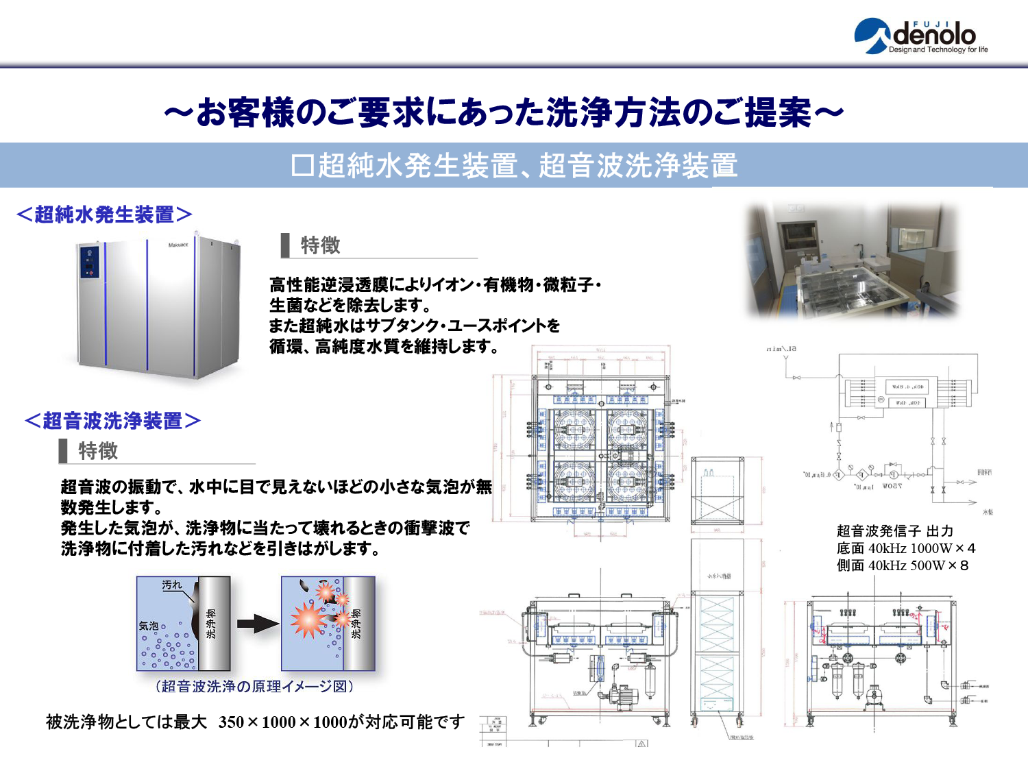 超純水、超音波洗浄　/ プラスチック部品洗浄サービス