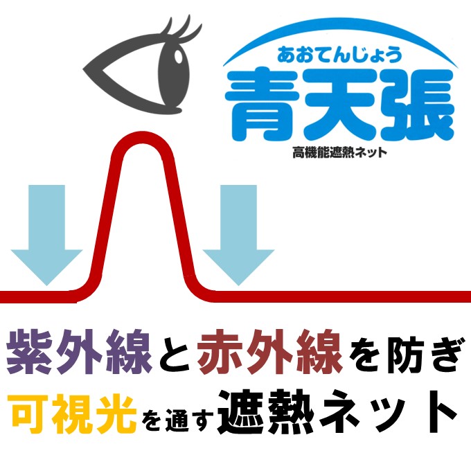 用途拡大中！可視光は通し熱線は防ぐ遮熱ネット【青天張】