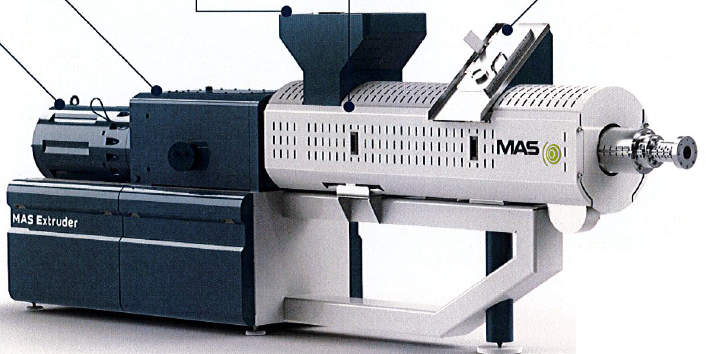 2軸同方向回転コニカル型押し出し機