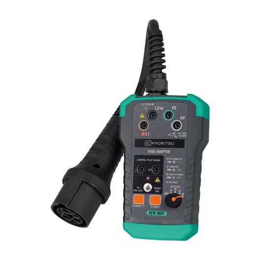 EV普通充電器動作チェック用の試験アダプタ『KEW 8601』