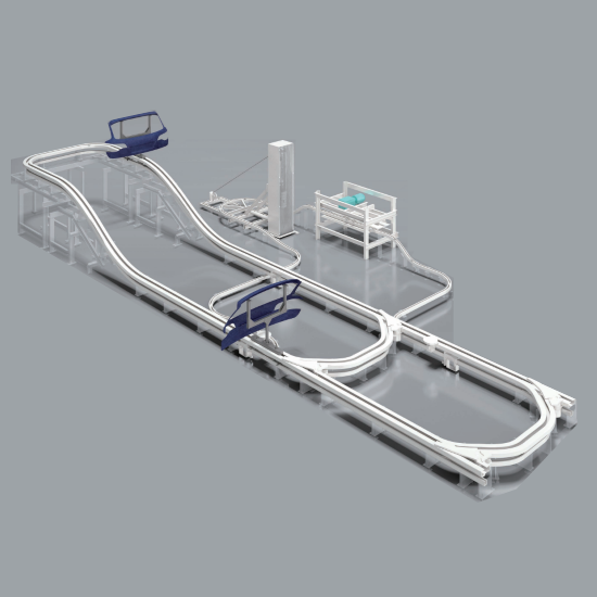 【自動車ボディ搬送の実績あり】塗装工程向けフロアコンベヤ