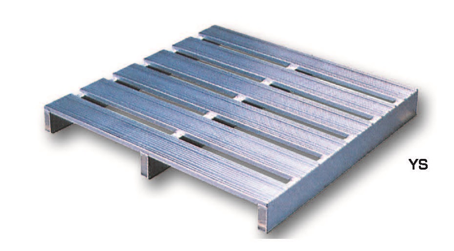 木製に比べ25％樹脂製に比べ50％軽いパレット　アルミパレット