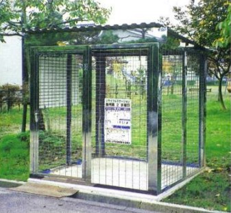 大型ゴミステーション ステンレス製ゴミ収納庫『ダストフレーム』