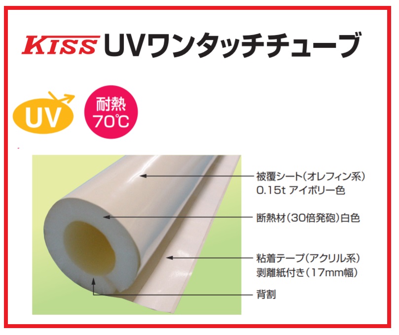 UVカット仕様、高耐候性パイプカバー『UVワンタッチチューブ』 三和 