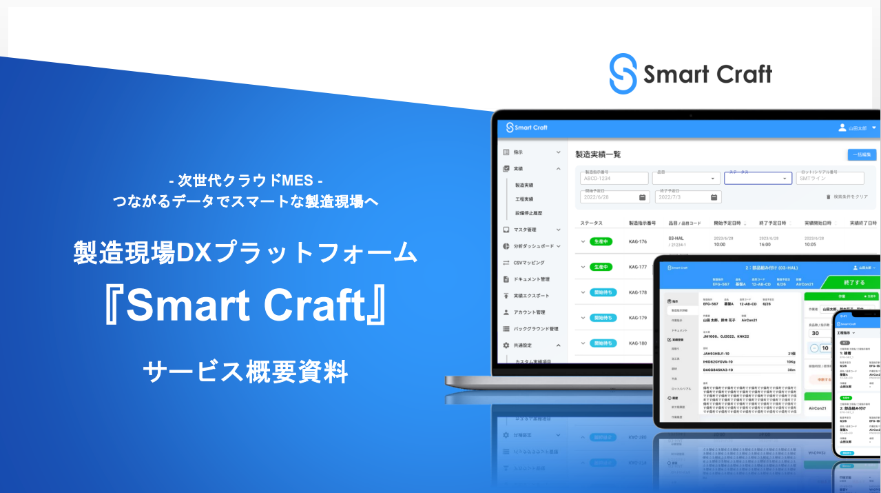製造現場DXプラットフォーム　Smart Craft