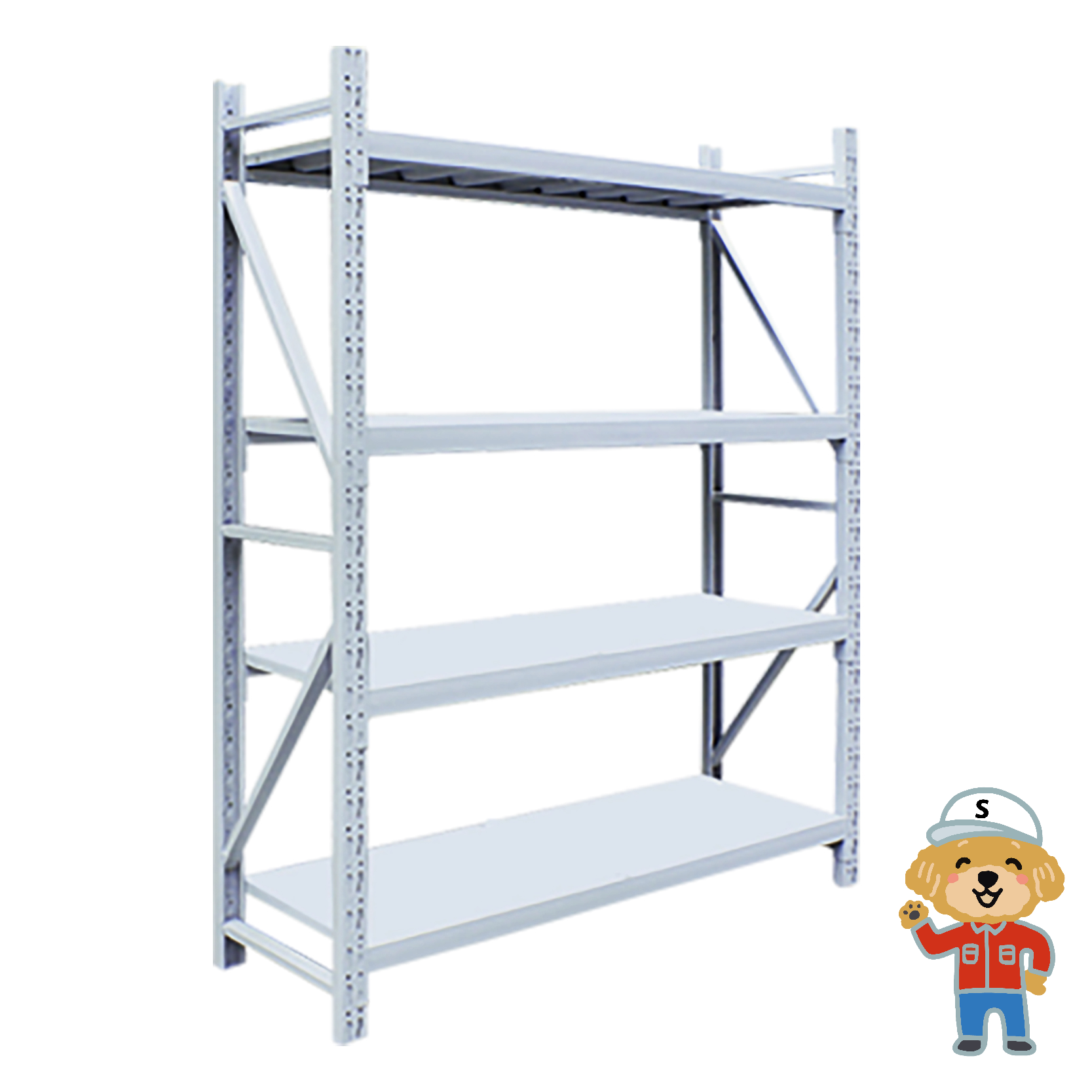 軽量ボルトレスラック (耐荷重100kg/段)_倉庫資材館