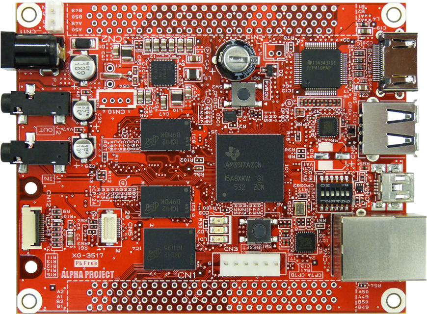 Linux/アンドロイド対応ボードコンピュータ XG-3517 アルファ