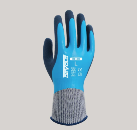防水 天然ゴム バックコート 作業用手袋『DE-318』