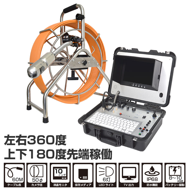 ☆受発注商品☆ 『360度先端可動式配管内視鏡60M』 サンコー