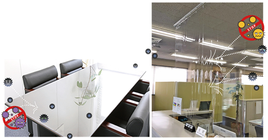 抗菌・静電・防炎透明フィルムシート『バクテガード 静電防炎』