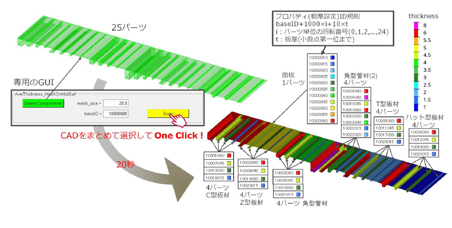 【設計支援ツール開発事例】板厚中立面の作成・板厚設定の自動化