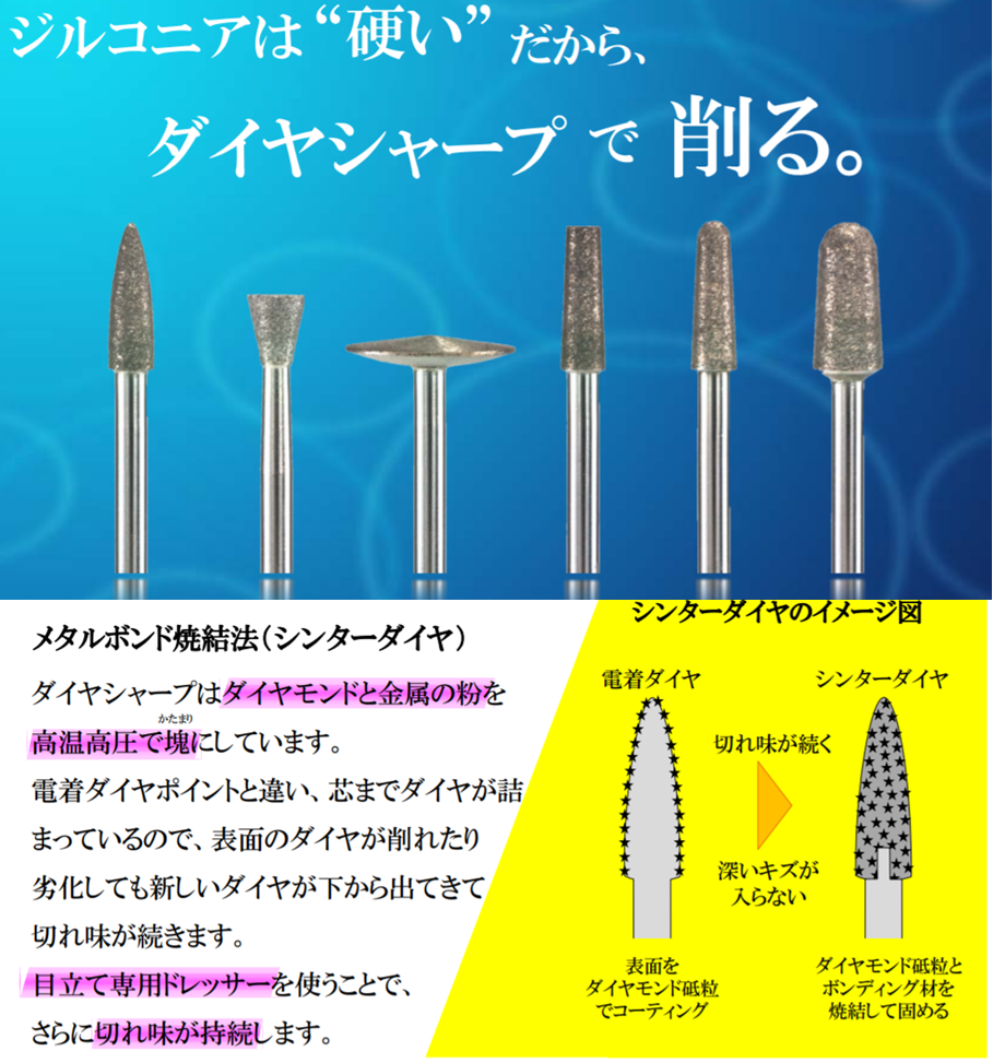 歯科□技工彫金研磨工作シンタードダイヤバー