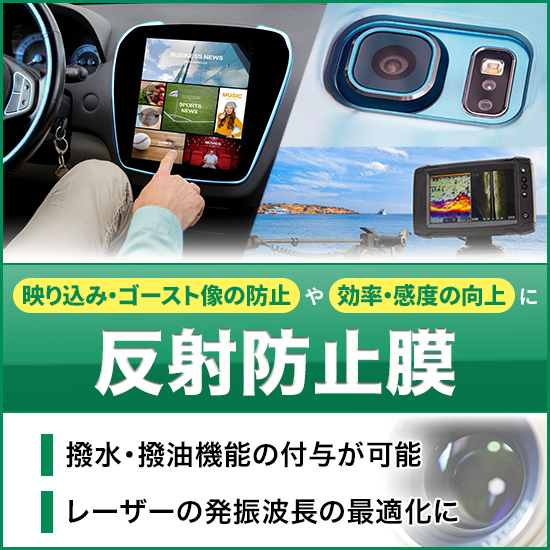 映り込み防止や光量のロスを低減『反射防止膜（ARコーティング）』