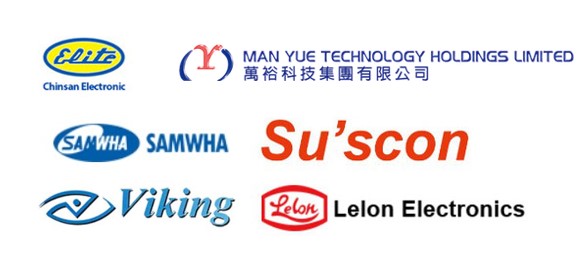 Su'sconほかアジア優良メーカーのアルミ電解コンデンサ