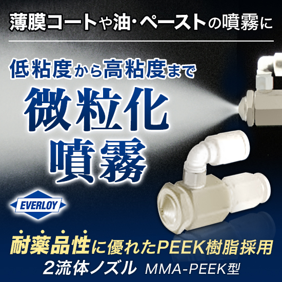 高粘度液体の微細噴霧も可能！耐薬品性に優れた 二流体ノズル | 共立 